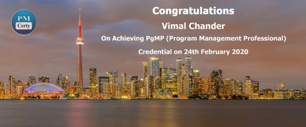 Congratulations Vimal on Achieving PgMP..!