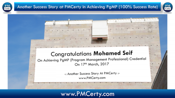 Congratulations Mohamed on Achieving PgMP..!