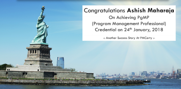 Congratulations Ashish on Achieving PgMP on 24th January, 2018..!