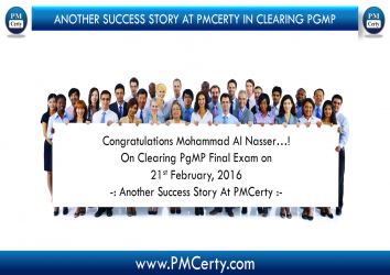 Congratulations Mohammad Al Nasser On Achieving PgMP..!