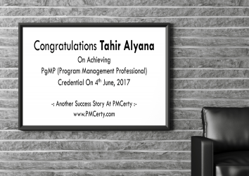 Congratulations Tahir on Achieving PgMP..!