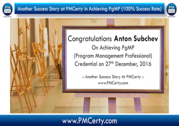Congratulations Anton on Achieving PgMP..!